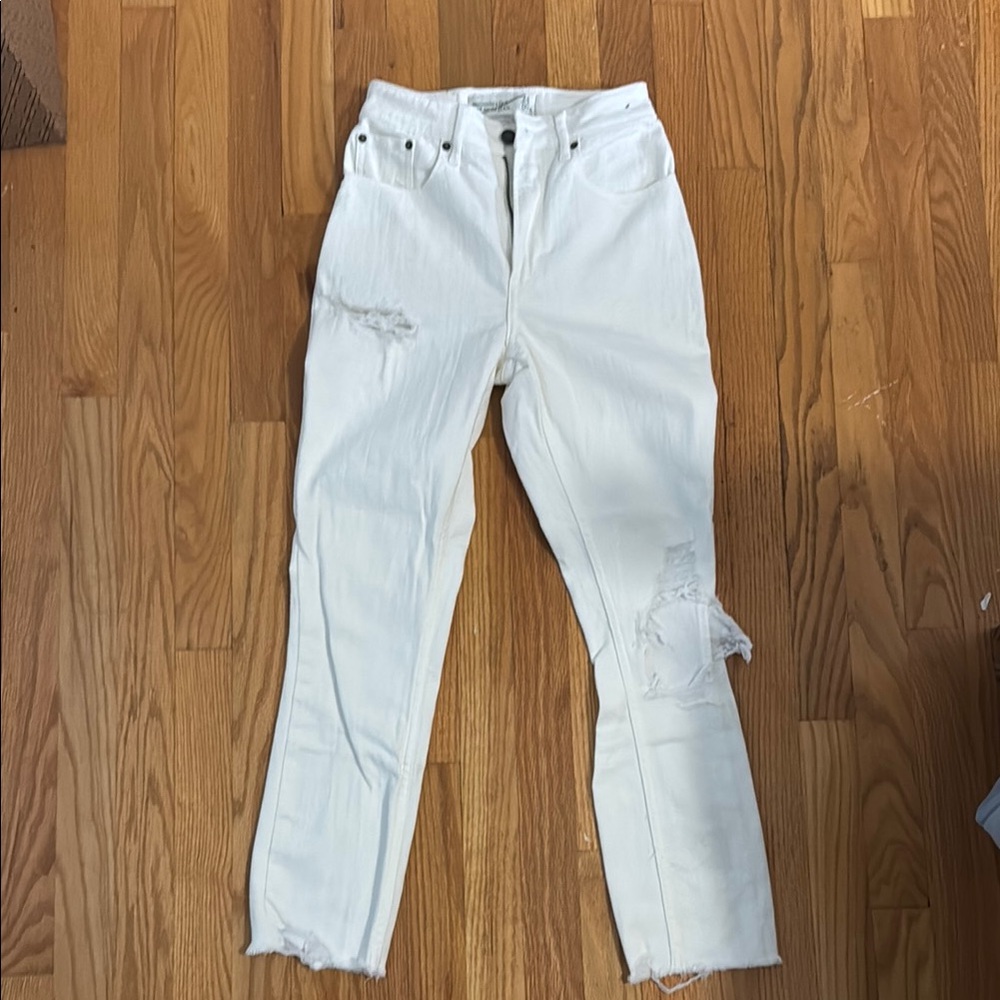 A&F White Mom Jeans